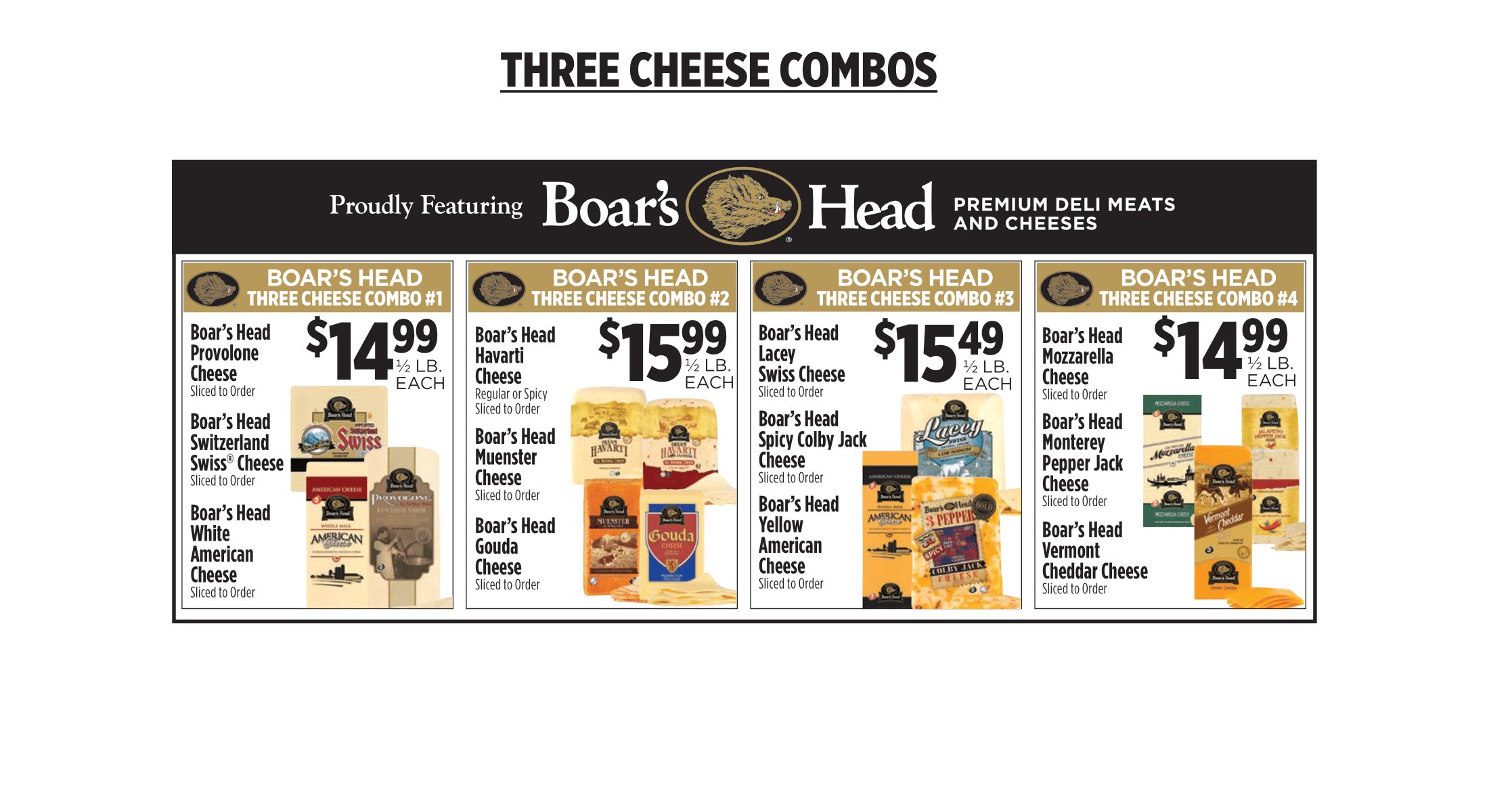 three cheese combos